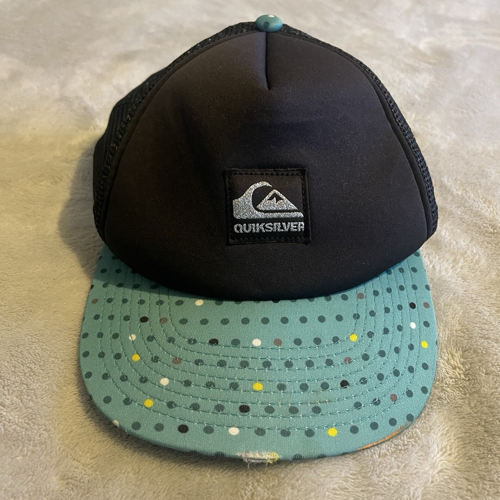 Quiksilver Hat Men‎ One Size Black Trucker Adjustable Baseball Cap Lightweight